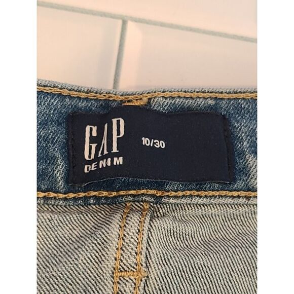 GAP Denim Maxi Skirt Medium Wash Womens Blue Jean Front Slip Long Skirt | 10 EUC - Picture 5 of 11